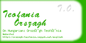 teofania orszagh business card